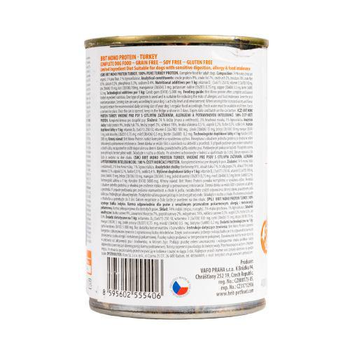 Корм влажный Brit Mono Protein Turkey для собак с индейкой 400 г - фото 3 Корм влажный Brit Mono Protein Turkey для собак с индейкой 400 г - фото 3