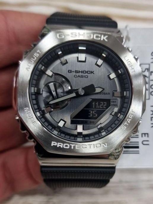 Наручные часы мужские Casio G-Shock GM-2100-1A ударопрочные с водозащитой 200 м/подсветкой Серебряный (3052734125)