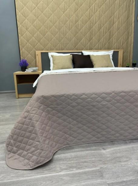 Покривало двостороннє Decorator Ultra Sonic Microfiber 140х215 см Сіро-коричневий/Бежевий (85-005) - фото 6