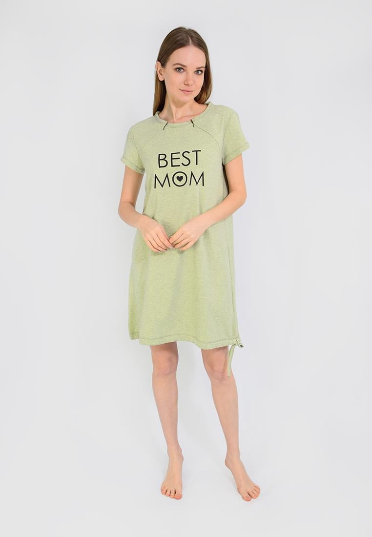 Ночная рубашка для беременных N.EL 574-36 L Оливковый - фото 2 Ночная рубашка для беременных N.EL 574-36 L Оливковый - фото 2