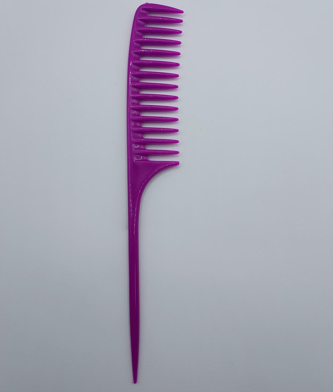 Гребінець перукарський для прочісування фарбованого волосся ДенІС professional з хвостиком Бузковий (1453070590) - фото 8