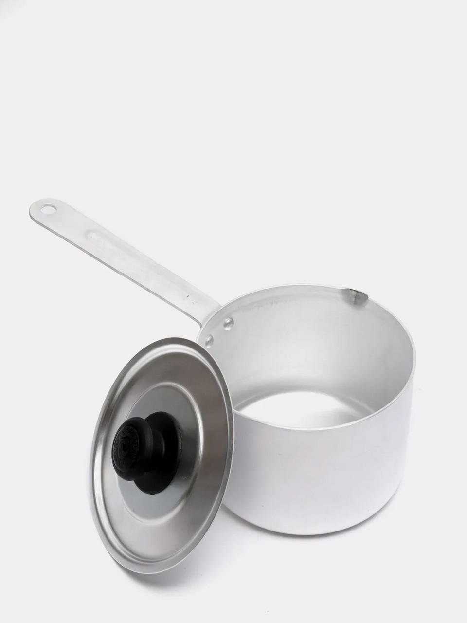 Ковшик алюминиевый с крышкой 1 л ø 12 см - фото 2