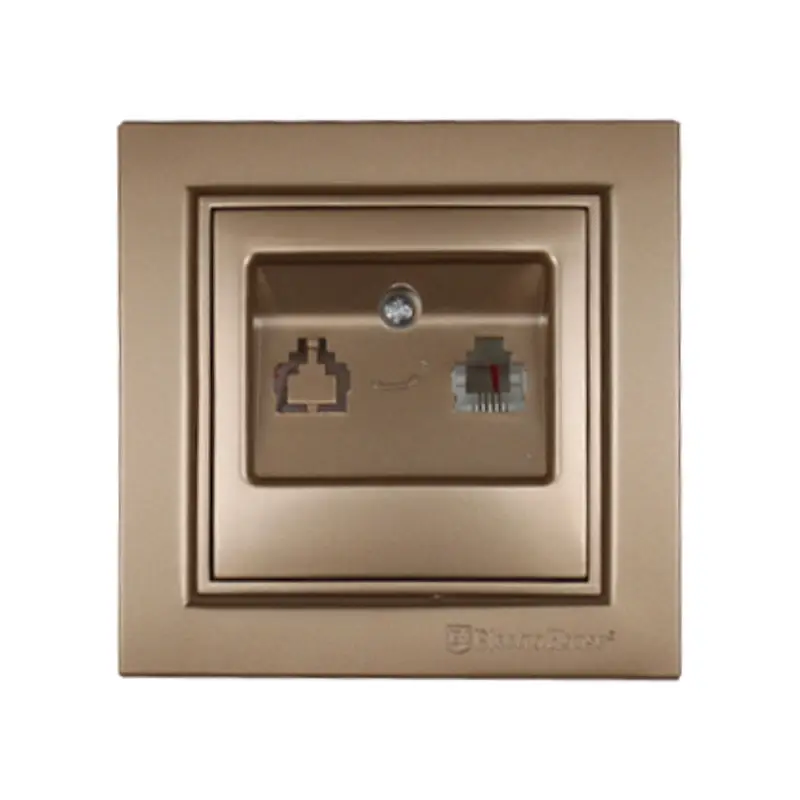 Розетка телефонная ElectroHouse Enzo IP22 Роскошно золотой (EH-2112-LG)