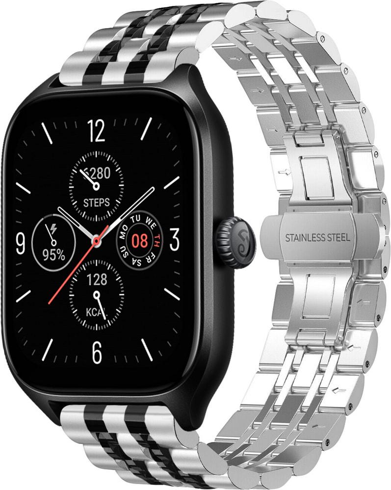 Браслет металлический Spinye Line для Amazfit GTS 4/Mini Silver Black (29518-69)