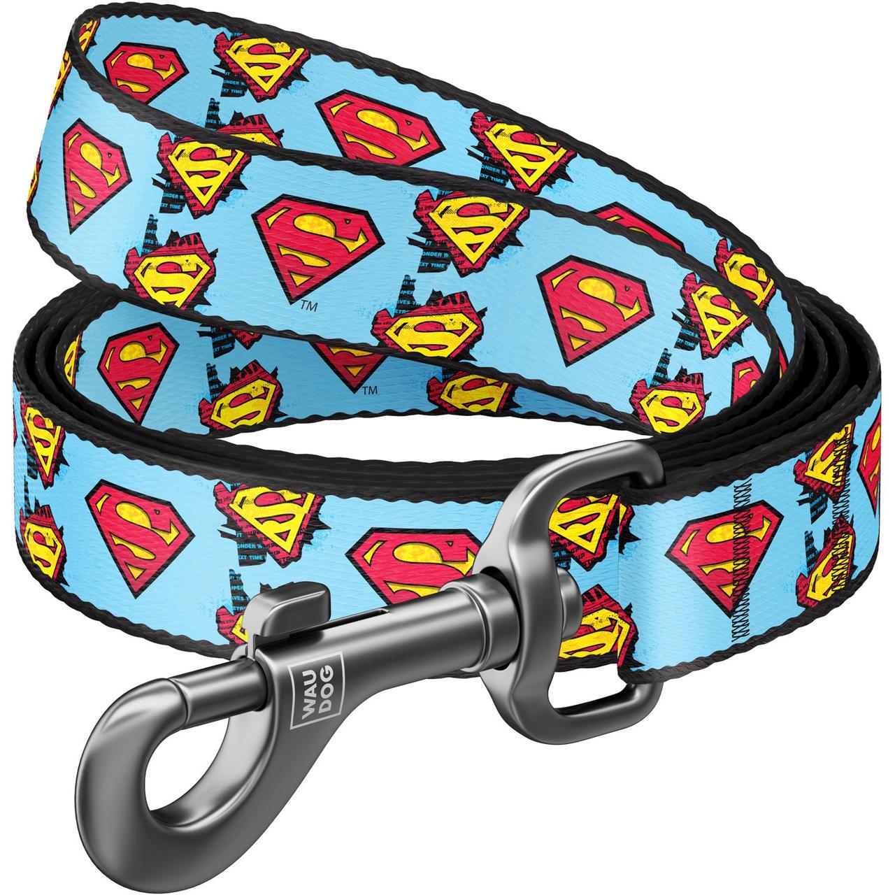 Поводок для собак нейлоновый Waudog Nylon Супермен 122 см 25 мм (0125-2005)