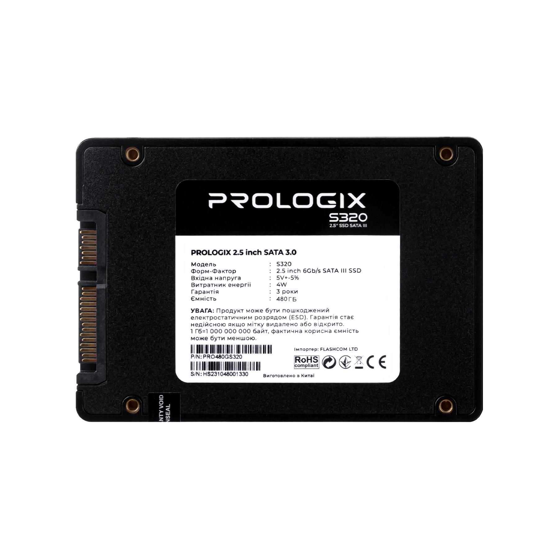 SSD-диск PrologiX S320 480 Гб 2,5" SATAIII 3D TLC NAND (PRO480GS320) - фото 2