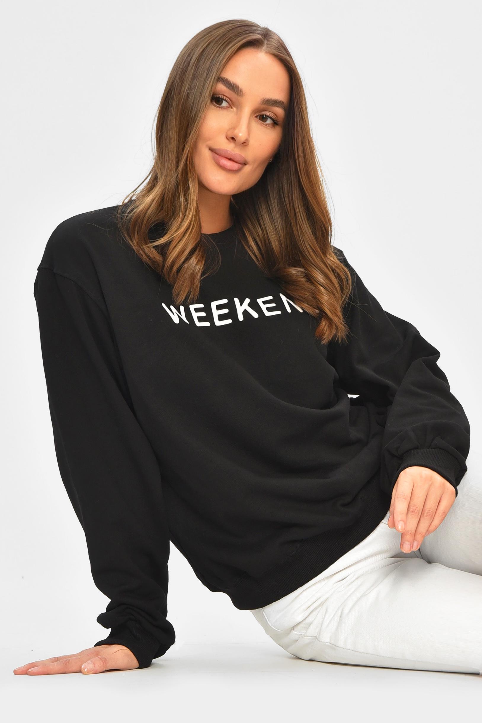 Світшот жіночий 205666 з принтом S Чорний Світшот жіночий 205666 з принтом S Чорний