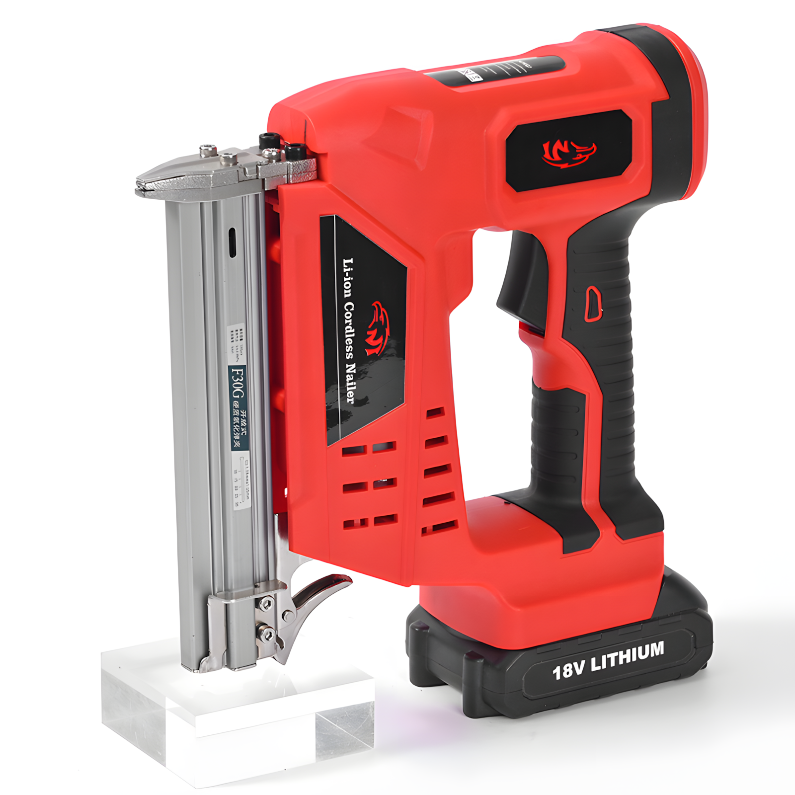 Степлер-цвяхопістолет електричний F30 для цвяхів 30 мм з акумулятором і кейсом	 (12961)