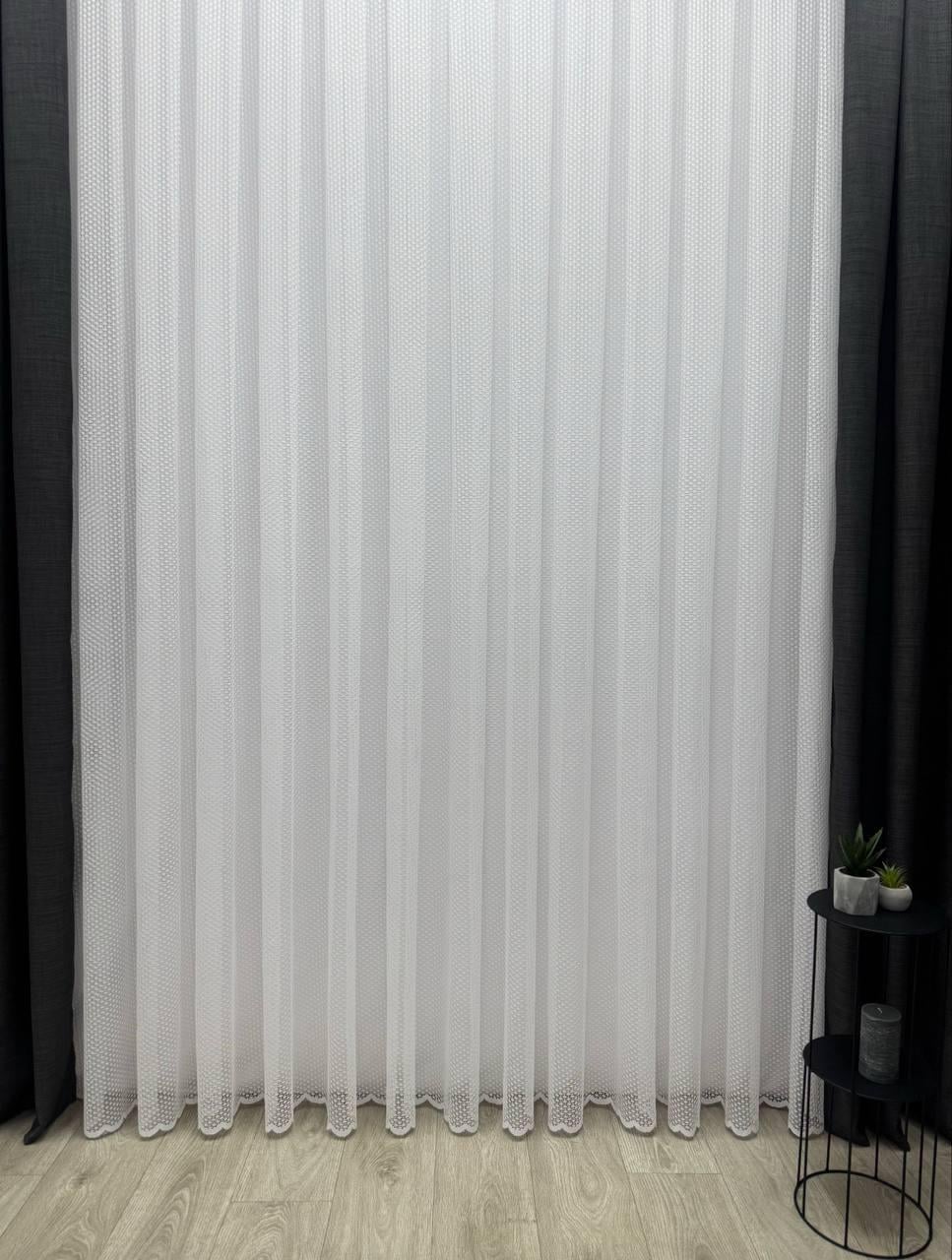 Тюль готовый Гипюр на тесьме 6 см 300х250 см Белый (1995-Т32)