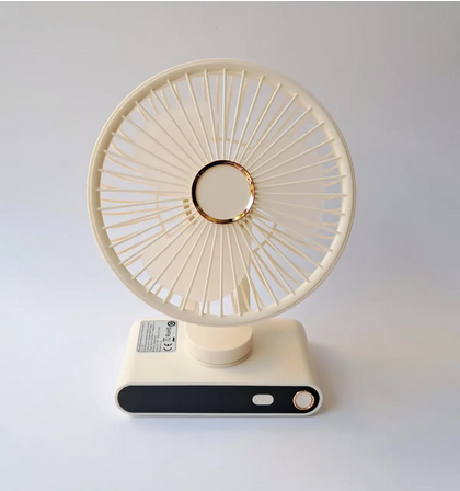 Вентилятор портативный Fan аккумуляторный с подсветкой Бежевый (U-2787W) - фото 5