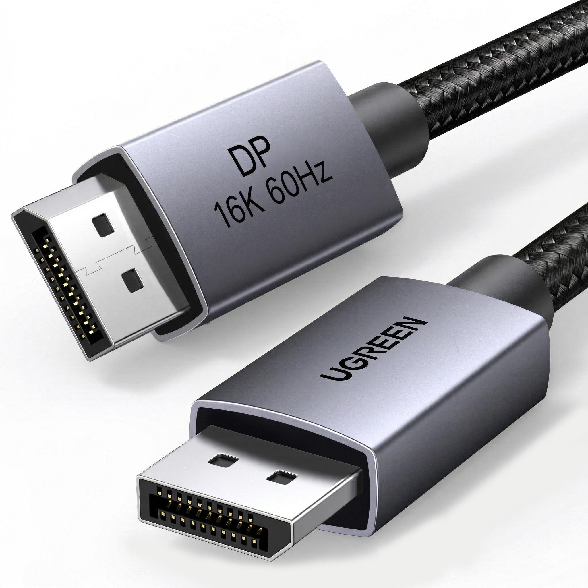Кабель UGREEN DP131 DisplayPort v2.1 Cable Aluminum Alloy Shel 2 м Gray (55568)