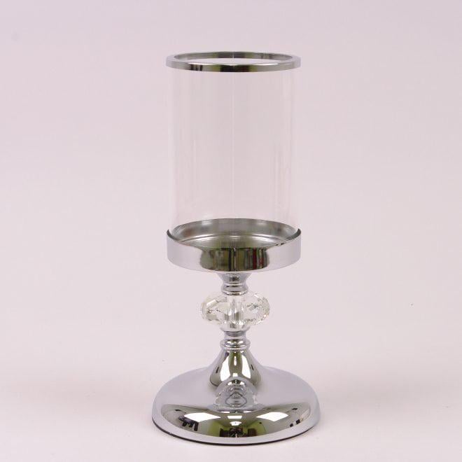 Підсвічник металевий Flora 28 см Срібний (36729) - фото 1 Підсвічник металевий Flora 28 см Срібний (36729) - фото 1