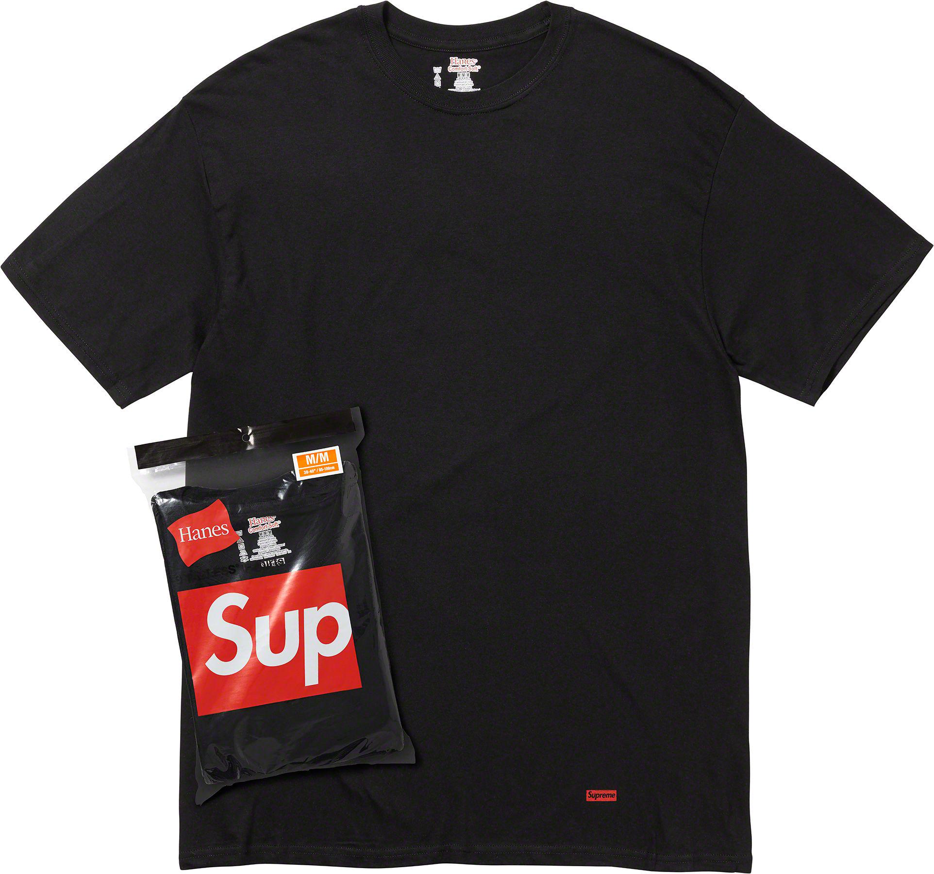 Футболка SUPREME Hanes Tagless Tees S 3 шт. Черный (14602134)