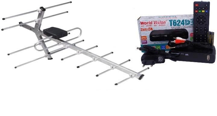 Тюнер WV World Vision T624D3+/антена зовнішня Хвиля 1-06