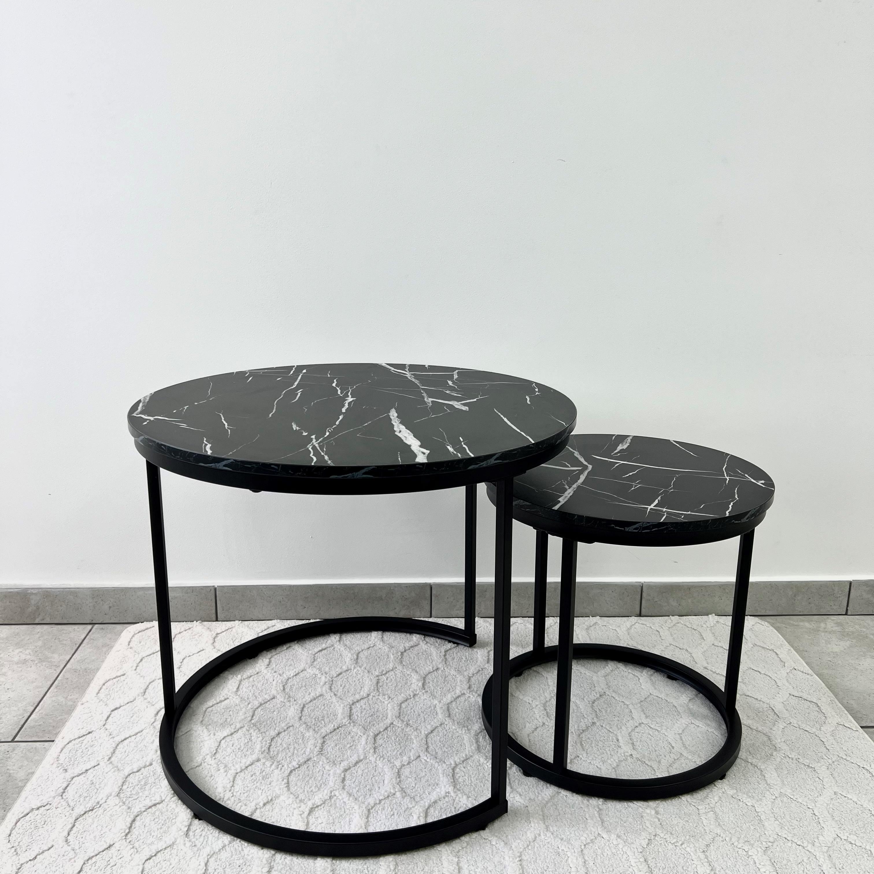 Комплект журнальних столиків LUMINARIA TWIN 2 шт. Чорний мармур (29668997) - фото 3