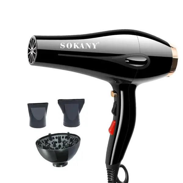 Фен Sokany SK-2213 с 3 насадками 2600 Вт Черный (149-107-SK-2213)
