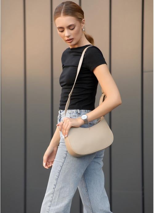 Жіноча сумка крос-боді Sambag з екошкіри Бежевий (1071029716)