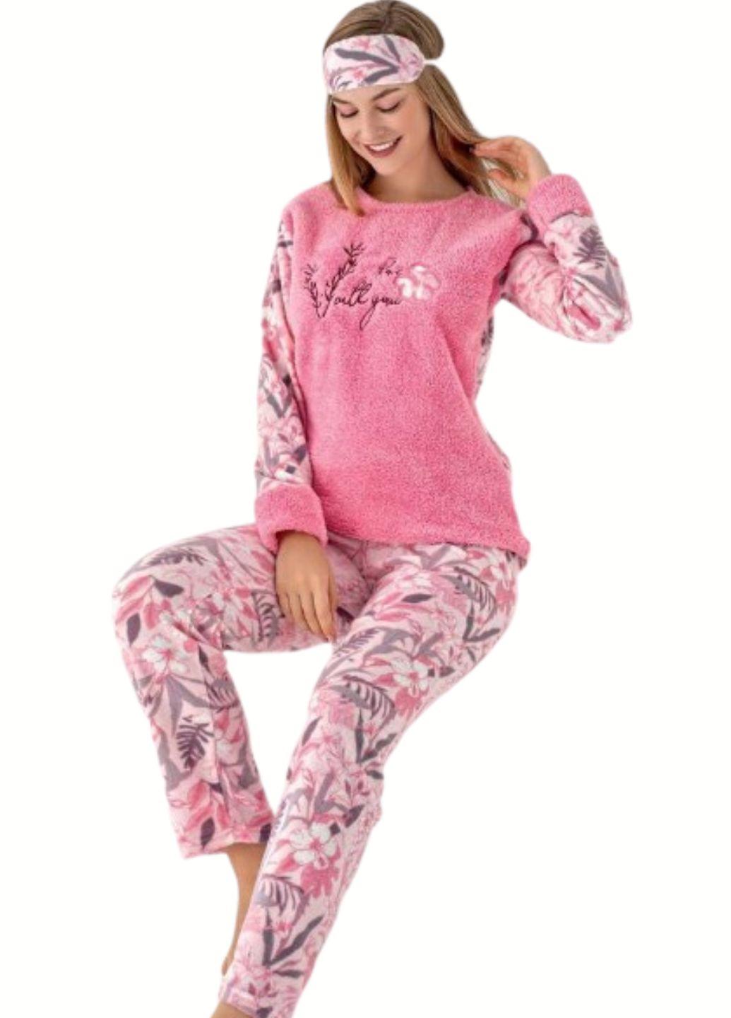 Костюм женский теплый Fenix 460-44 Цветы M 1 шт. Розовый