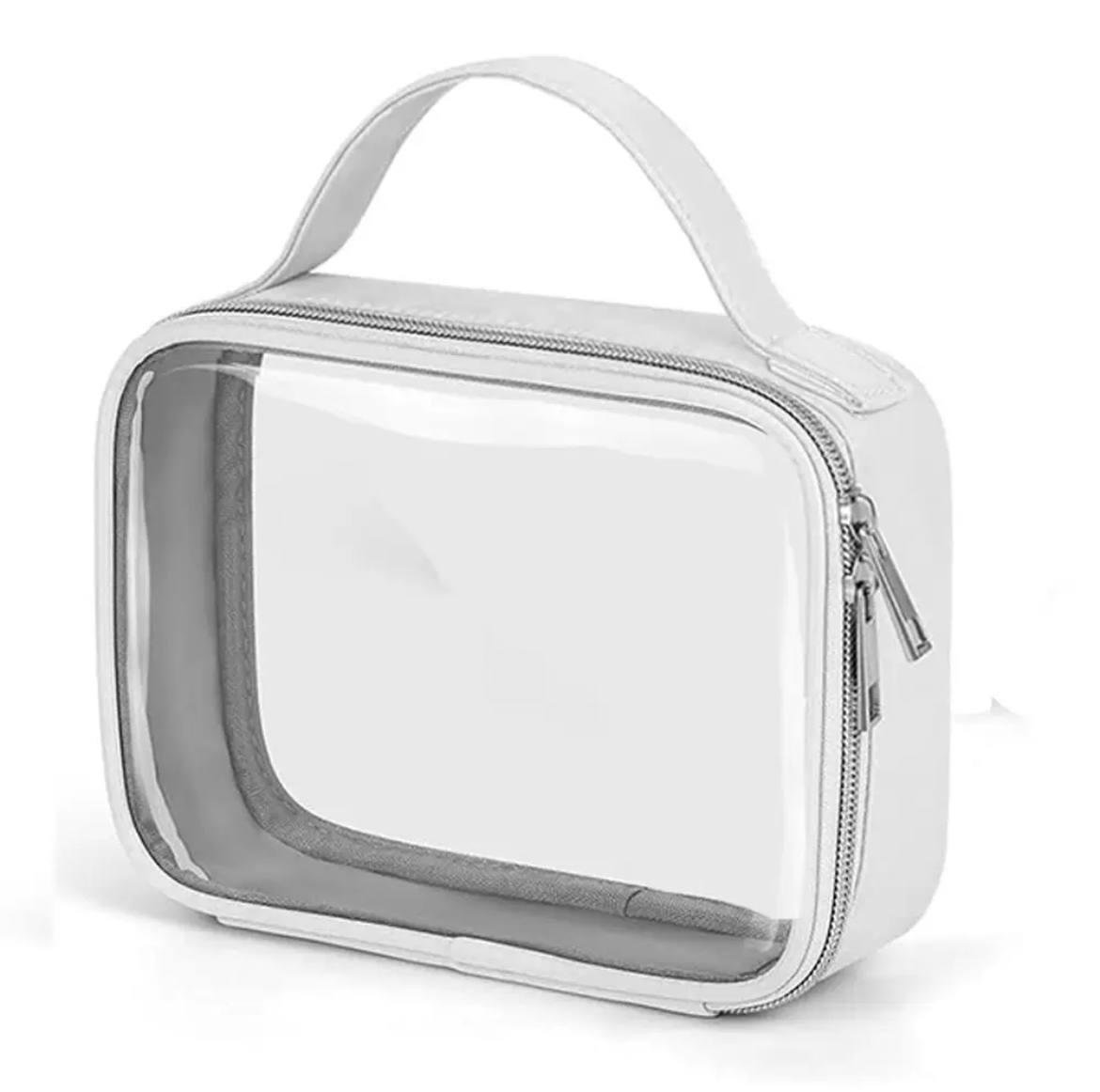 Косметичка прозрачная из ткани 21х15х5 см Белый Косметичка прозрачная из ткани 21х15х5 см Белый