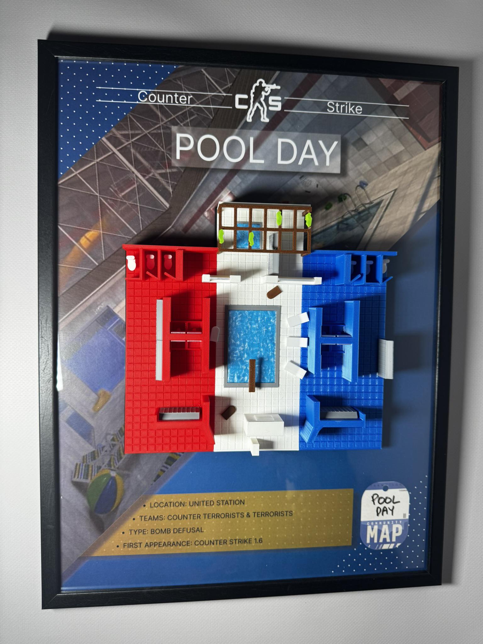 Карта 3D Pool Day по игре Counter Strike 30х40 см