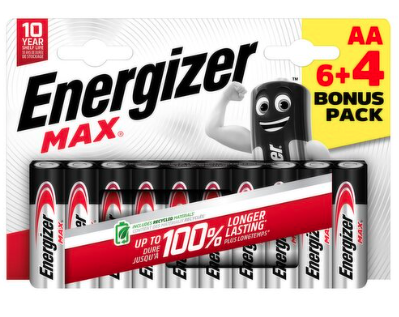 Батарейки Energizer Max Alkaine AA пальчики 10 шт. (2632778282)