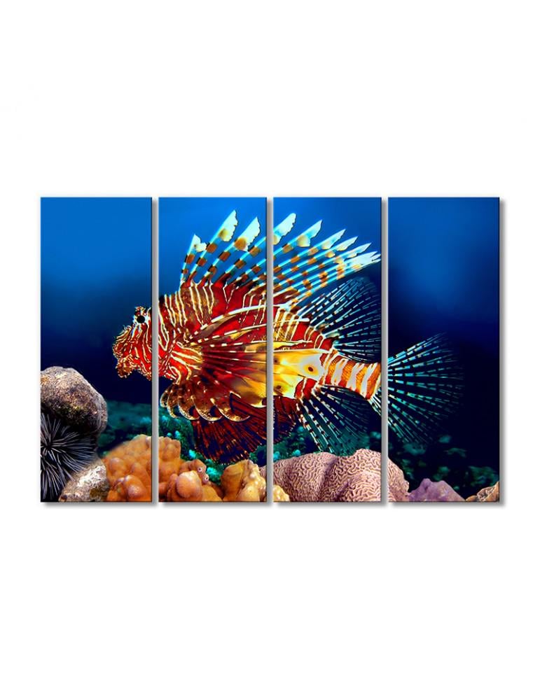 Картина модульная Полосатая крылатка 4 модуля 90x135 см