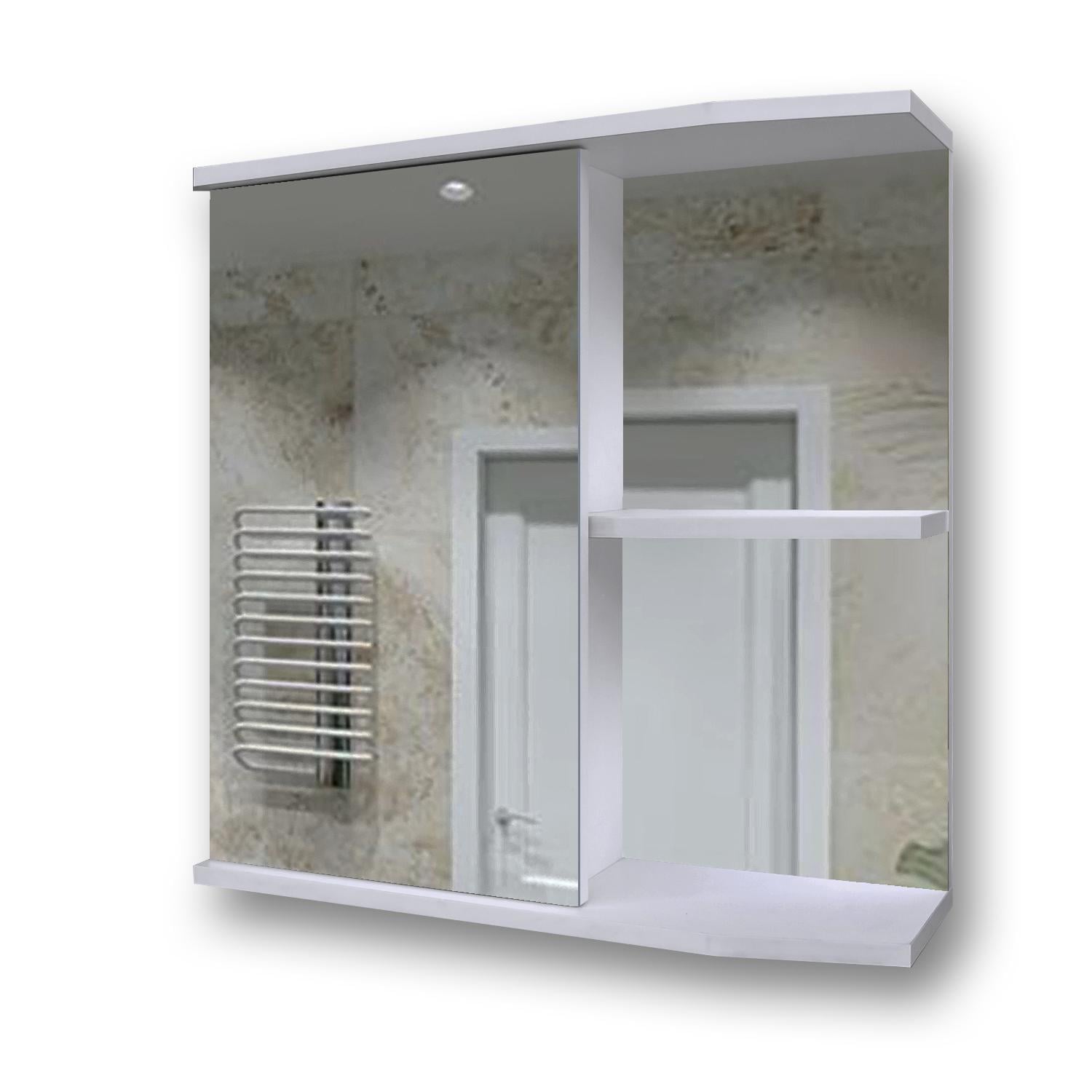 Шкаф зеркальный с открытыми полками G-03 60 см в ванную (14398701)