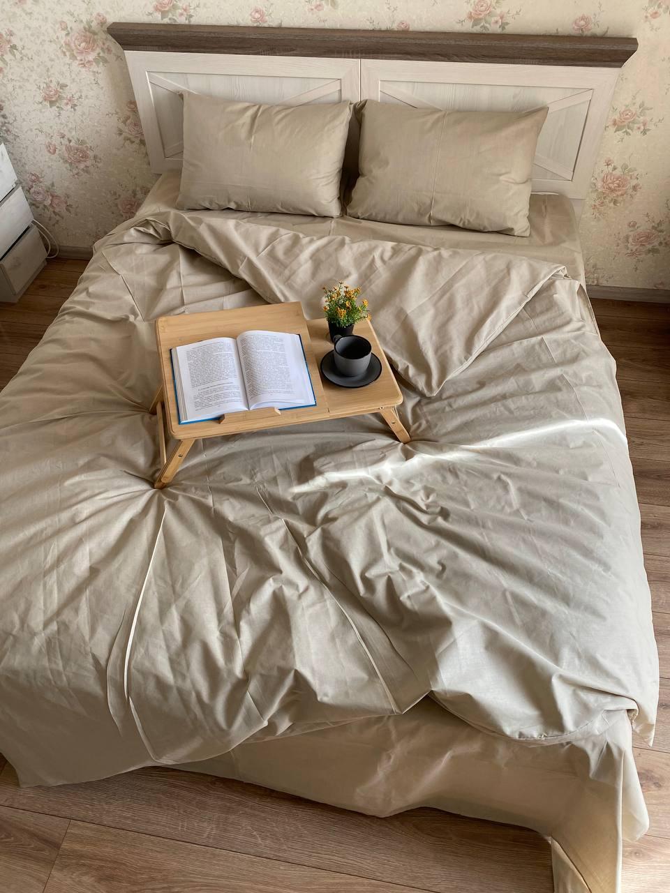 Комплект постільної білизни бавовна двоспальний Бежевий (2332569810)