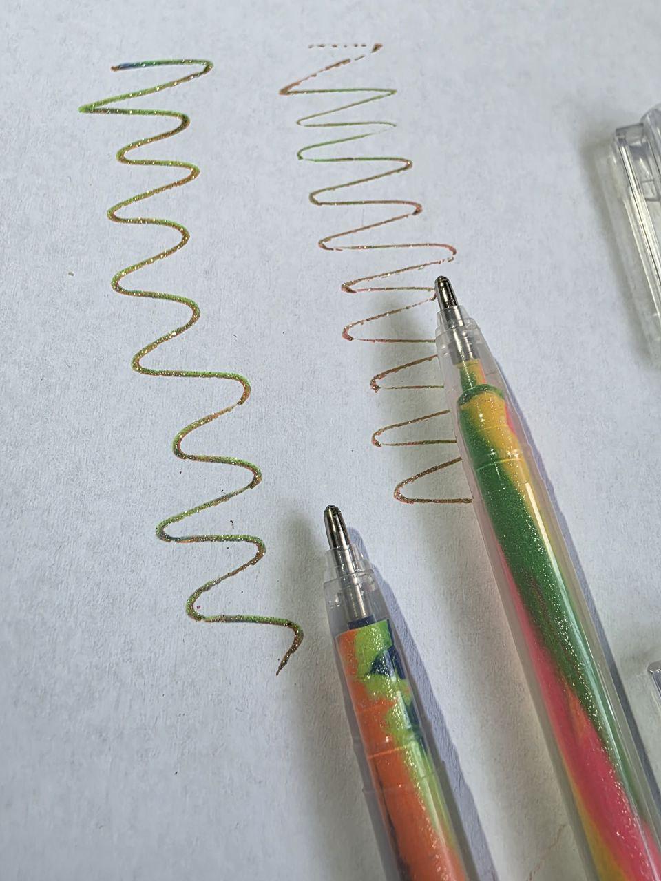 Ручки гелеві з кольоровими спіральними чорнилами з блискітками та пастельними ефектами 1,2 мм 2 шт. (2107) - фото 3 Ручки гелеві з кольоровими спіральними чорнилами з блискітками та пастельними ефектами 1,2 мм 2 шт. (2107) - фото 3