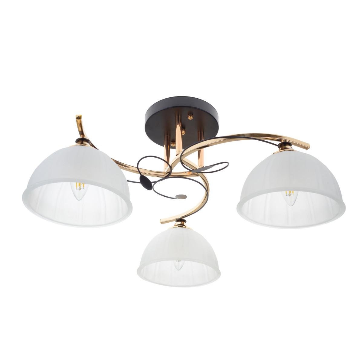 Люстра LK-713S/3 E27 BK+FG на 3 плафони Чорний