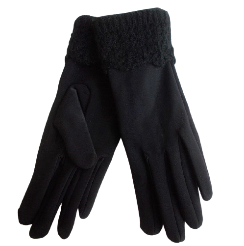 Перчатки с манжетом на флисе Аnna 01 Черный (1402127646)