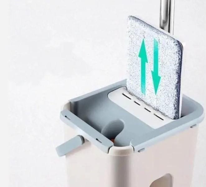 Швабра с автоотжимом и ведром Scratch Cleaning Mop Серый (2104618474) - фото 2