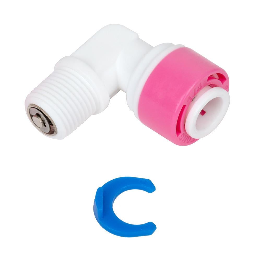 Угловой фитинг с обратным клапаном ITAL 1/8" РЗ x 1/4" Q (ST007A)