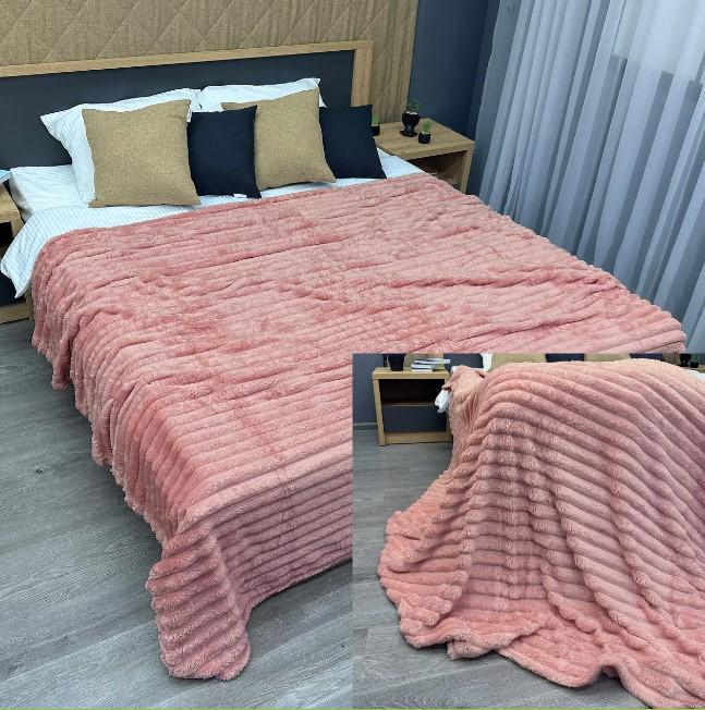 Покрывало плюш VIP Шарпей в полоску 200х230 см Розовый (87-140) - фото 2 Покрывало плюш VIP Шарпей в полоску 200х230 см Розовый (87-140) - фото 2