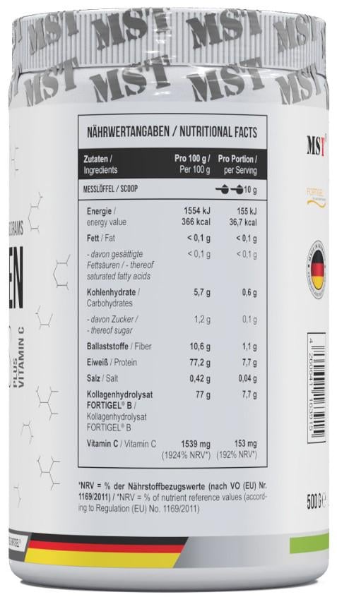 Пептиды коллагена с Витамином С MST Collagen Peptides Fortigel plus Vitamin C Апельсин 500 г - фото 3 Пептиды коллагена с Витамином С MST Collagen Peptides Fortigel plus Vitamin C Апельсин 500 г - фото 3