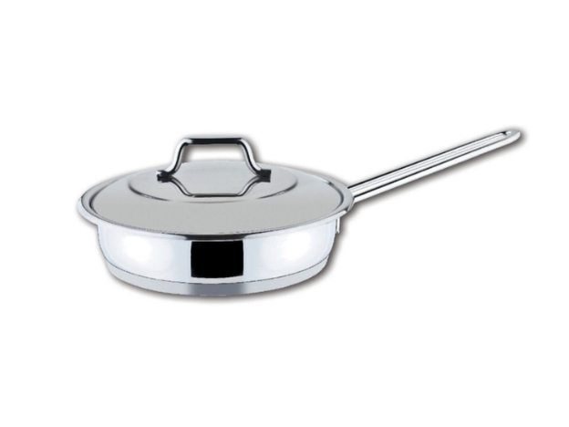 Сковорода стальная универсальная OMS с крышкой из нержавеющей стали 24 см (2004.24)