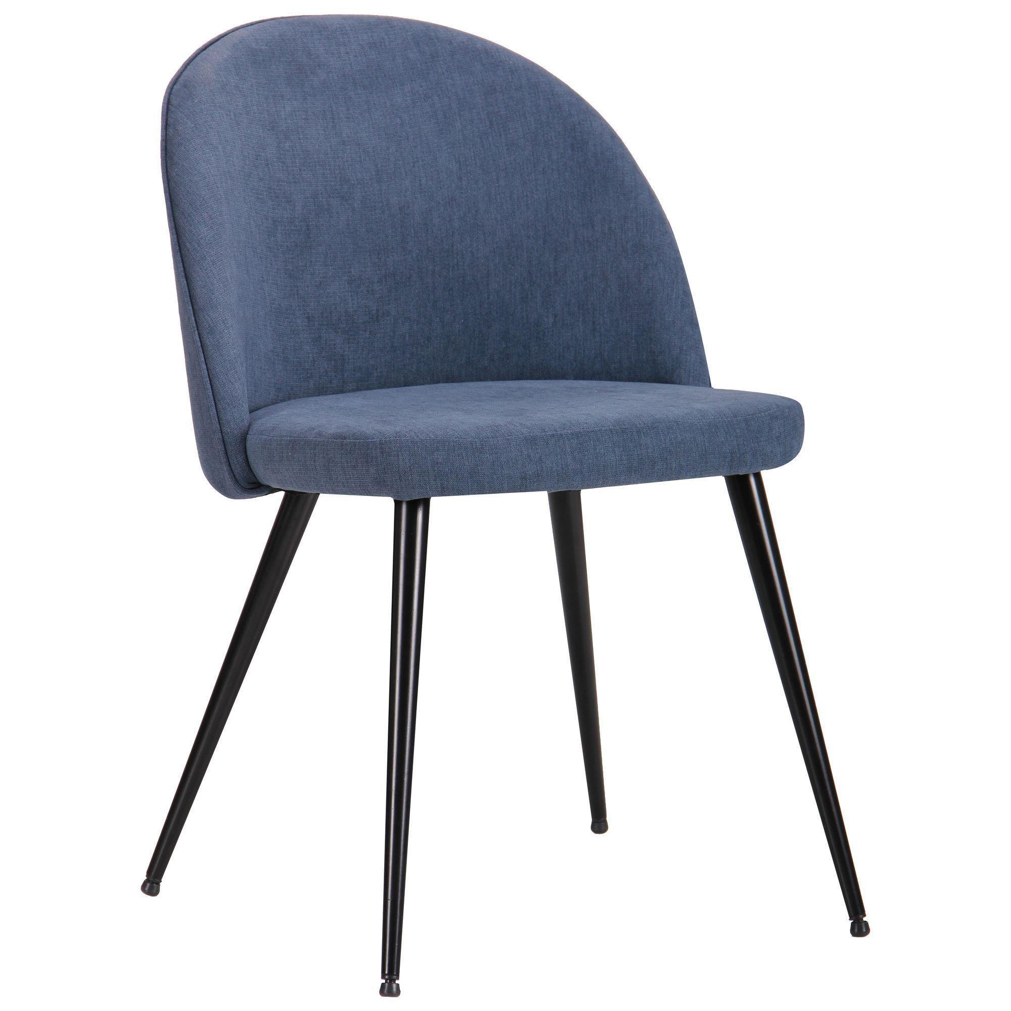 Обеденный стул AMF Сантино сталь/текстиль 770х510х560 мм Черный/Океан