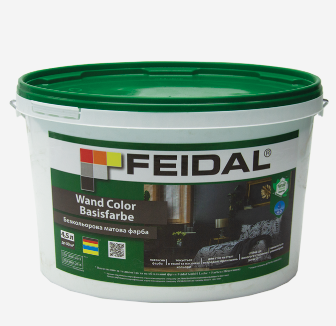 Фарба латексна безбарвна Feidal Wand Color Basisfarbe 4,5 л (1886454966)