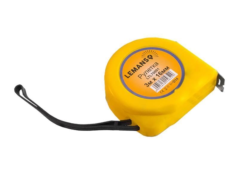 Рулетка Lemanso LTL70001 3 м 16 мм Желтый (2314)