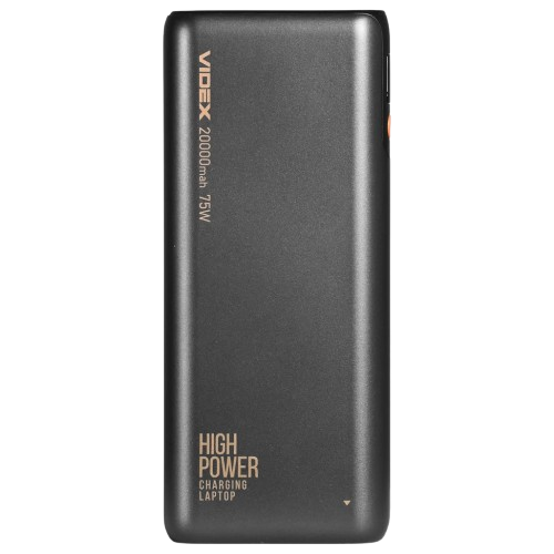 Повербанк Videx VPB-202C 75W 20000 mAh підтримує технологію QC 3.0 Black (30167640)