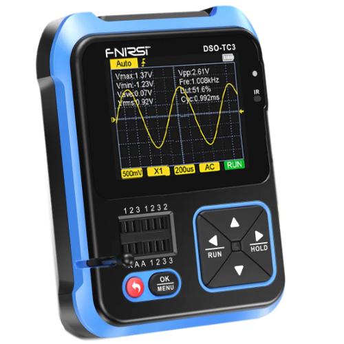 Тестер и генератор сигнала FNIRSI DSO-TC3 Осциллограф 1 кан 500кГц 3в1 - фото 1