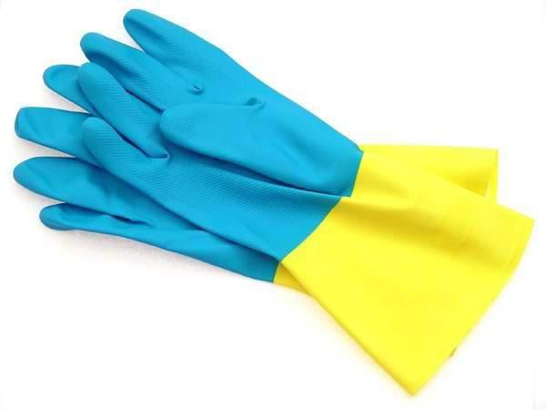 Перчатки RBI-VEX латекс с неопреном желто-голубые КЩС р. 10 (RBIVEX10)