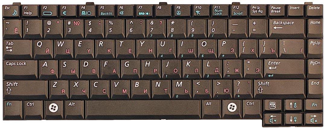 Клавиатура для ноутбука Samsung R45 R65 Black Клавиатура для ноутбука Samsung R45 R65 Black