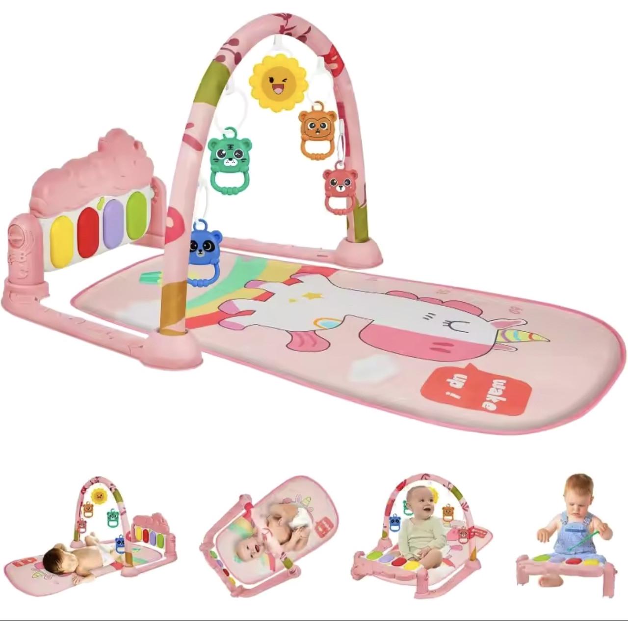 Развивающий коврик-пианино с дугой и подвесными игрушками 76х56 см (29) - фото 6
