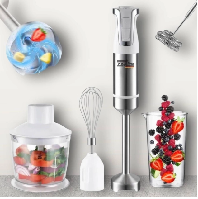 Блендер 5в1 Zepline ZP-073 погружной с аксессуарами Белый - фото 4