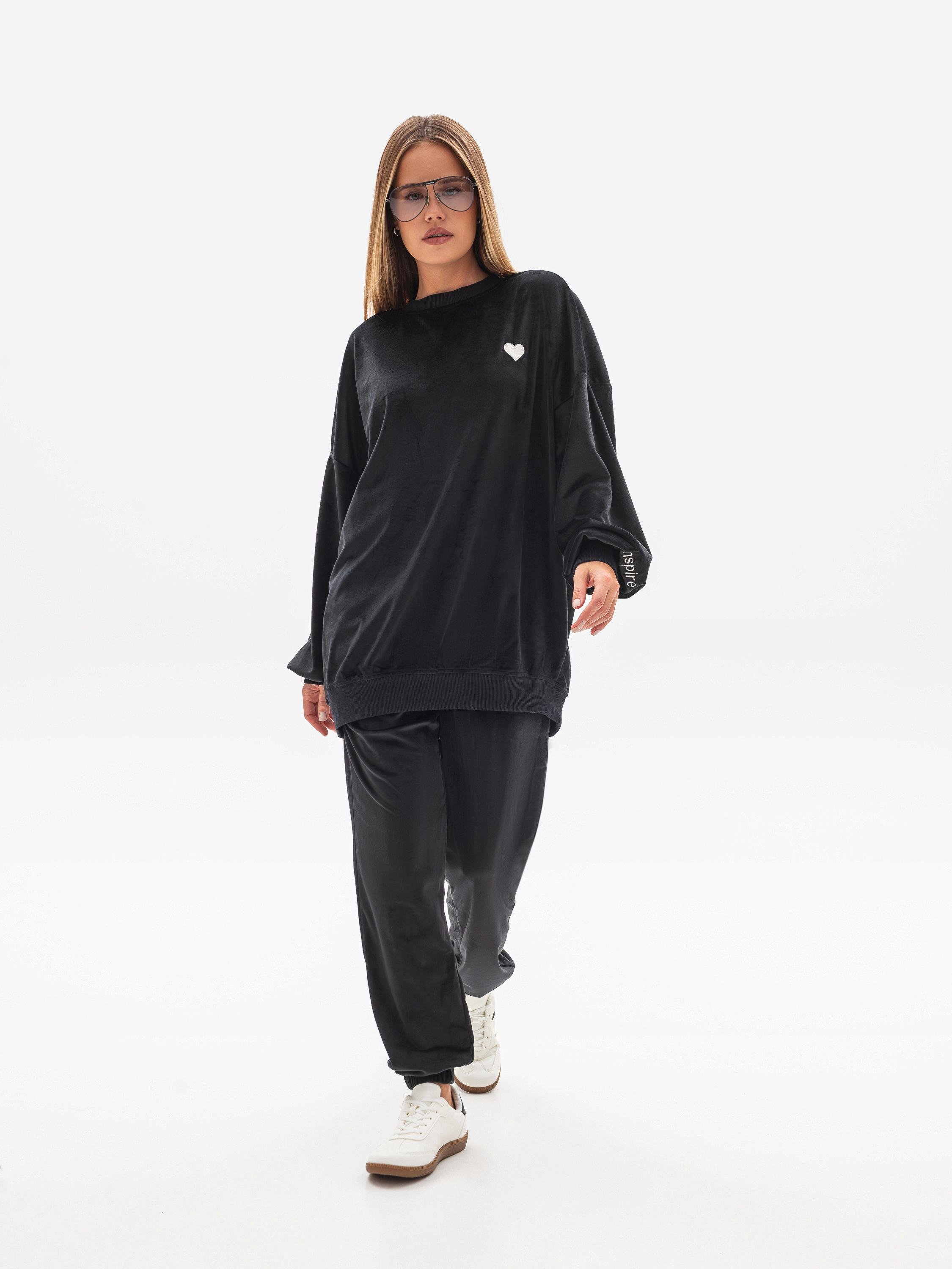 Велюровый женский костюм S/M Черный (1016)