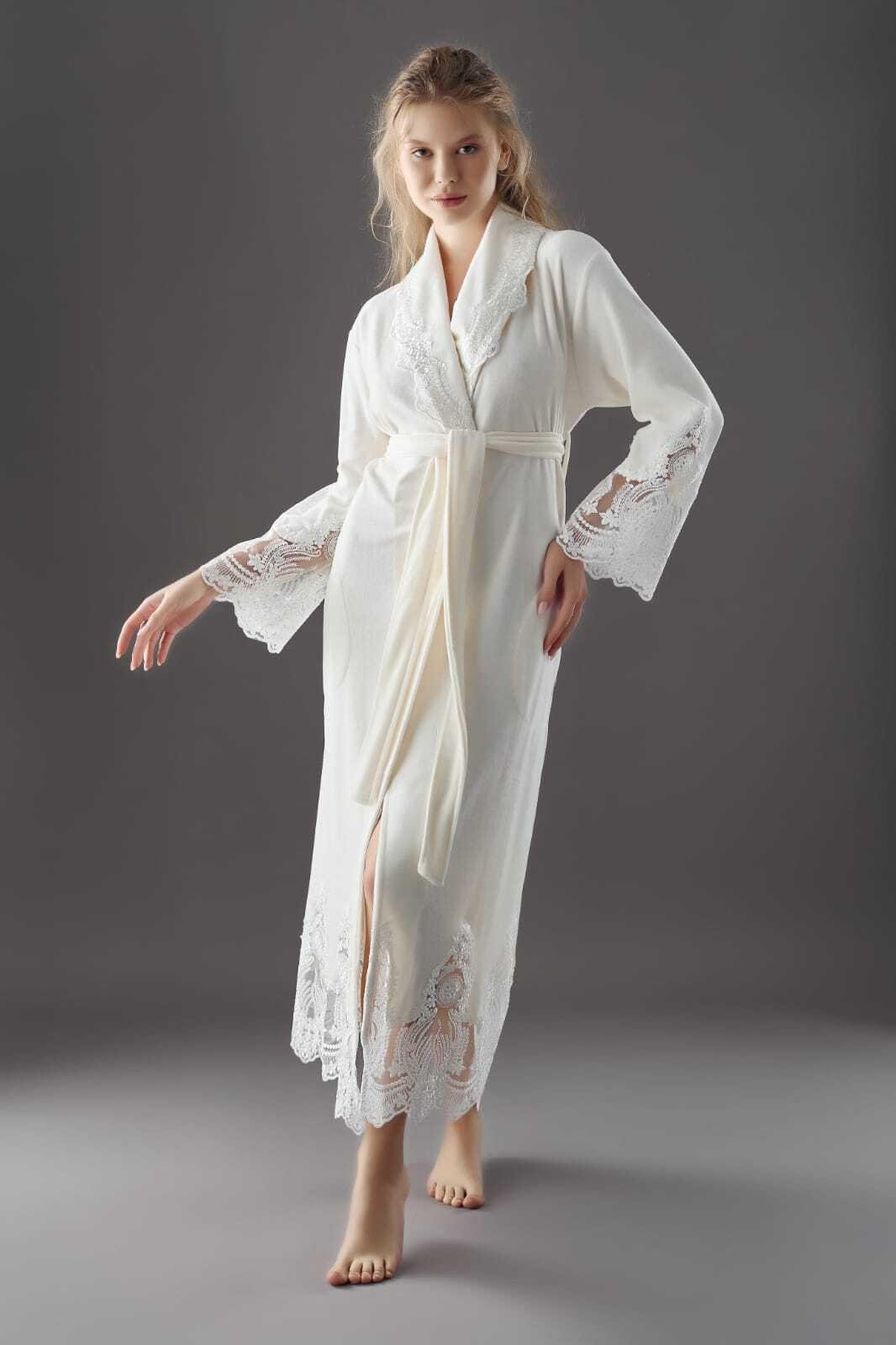 Халат женский Nusa 0383 хлопок/бамбук M Кремовый (2000022281680)