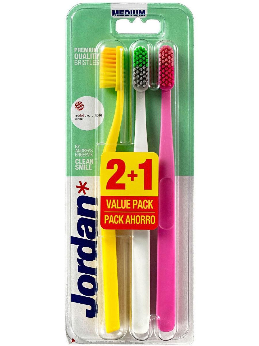 Набор зубных щеток Jordan Clean Smile средняя жесткость 3 шт. (584)