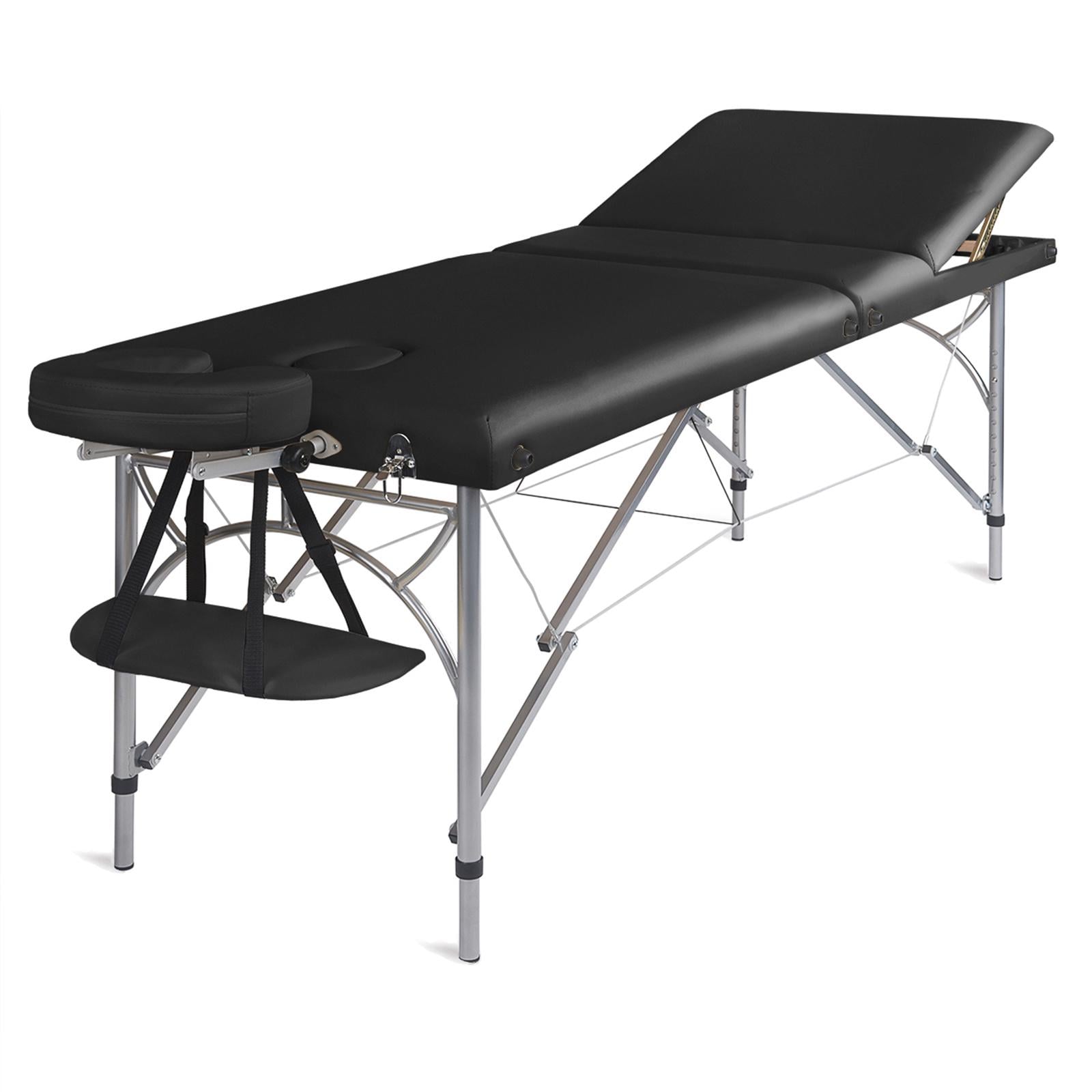 Стіл масажний алюмінієвий трисекційний Medimas Ultra-3 195x70 см Чорний