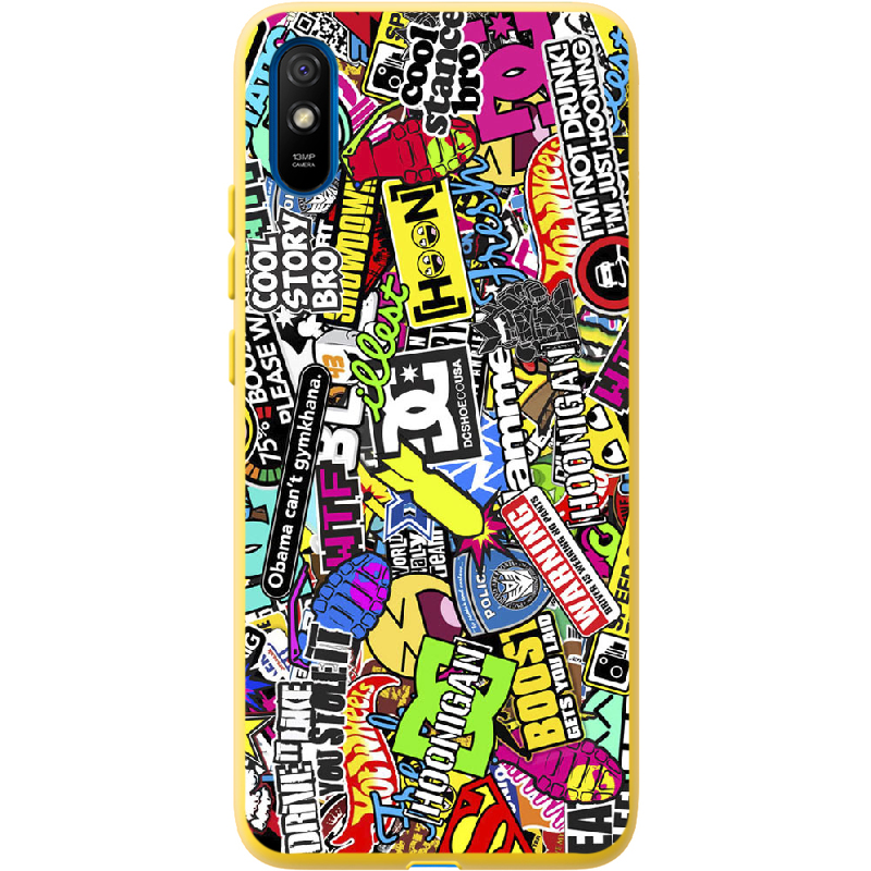 Чохол BoxFace Xiaomi Redmi 9A Multicolored Inscriptions Жовтий силікон (40304-up880-41061)
